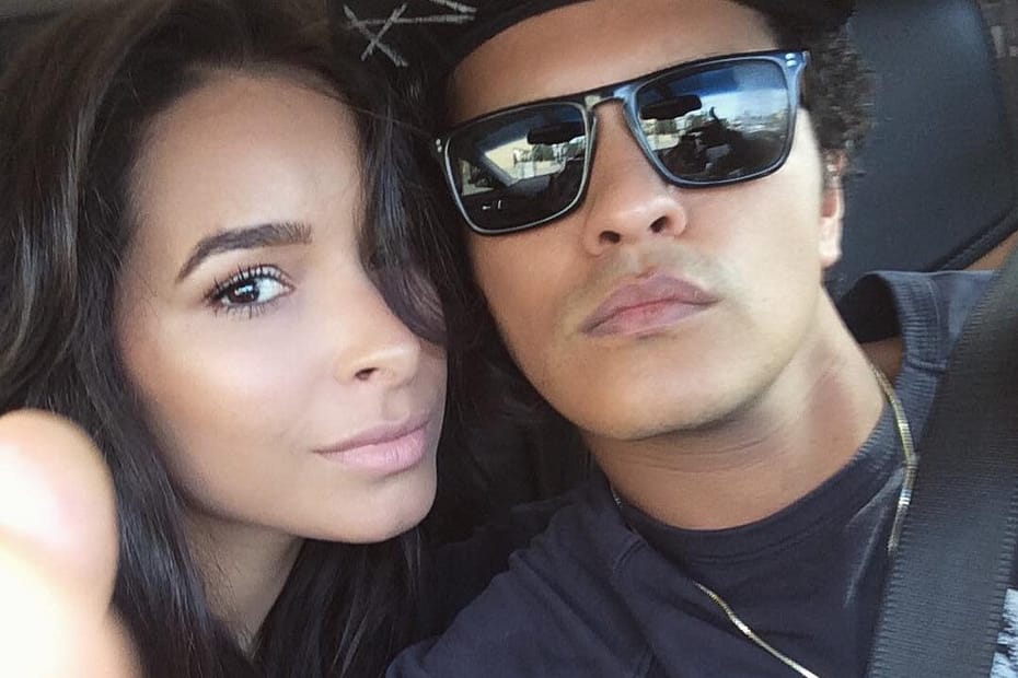 Bruno Mars with his girlfriend Jessica Caban