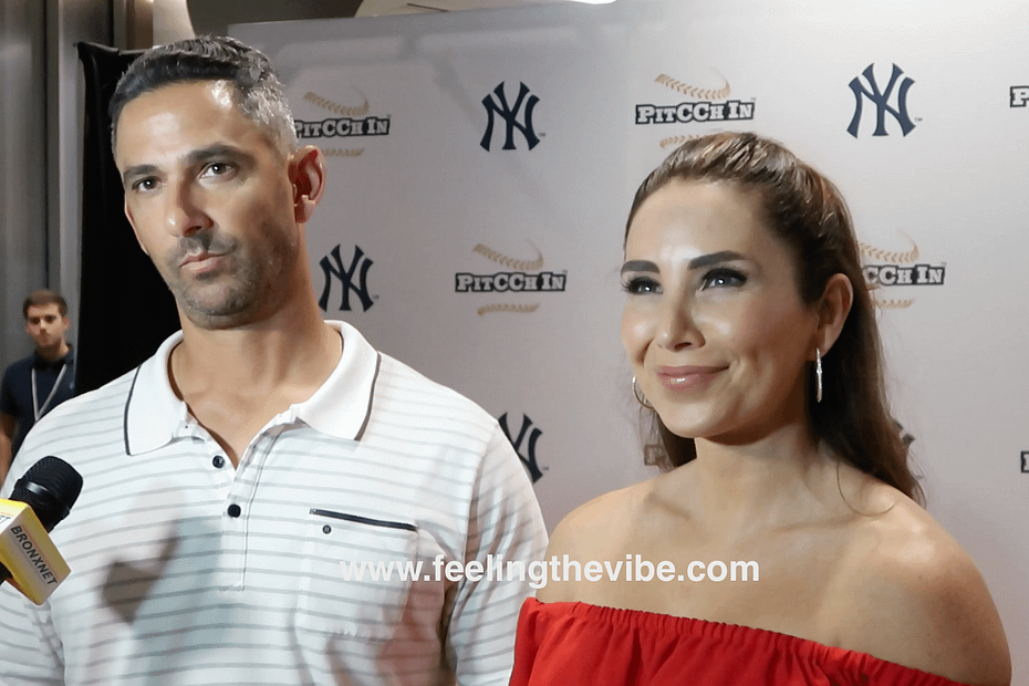 Jorge and Laura Posada at the CC Sabathia Charity Softball Game