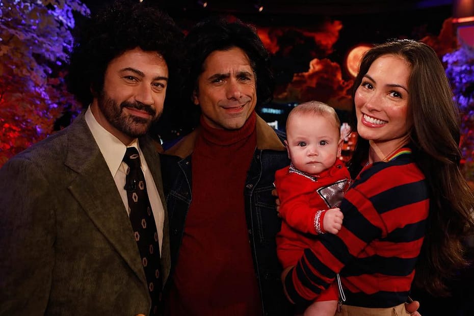 Caitlin McHugh, John Stamos, Jimmy Kimmel and Billy Stamos