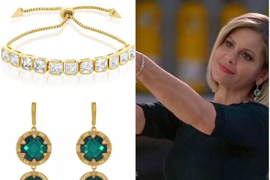 Candace Cameron Gold Topaz Earrings and Diamond Bracelet in A Shoe Addict's Christmas on Hallmark Channel.