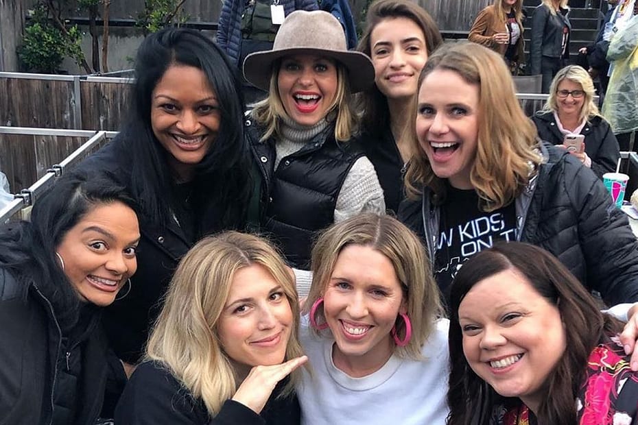 Andrea Barber, Candace Cameron Bure and Soni Nicole at NKOTB beach