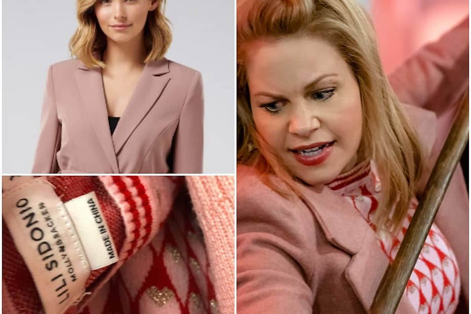 Candace Cameron wears Pink Sweater and Coat on Aurora Teagarden Heist and Seek