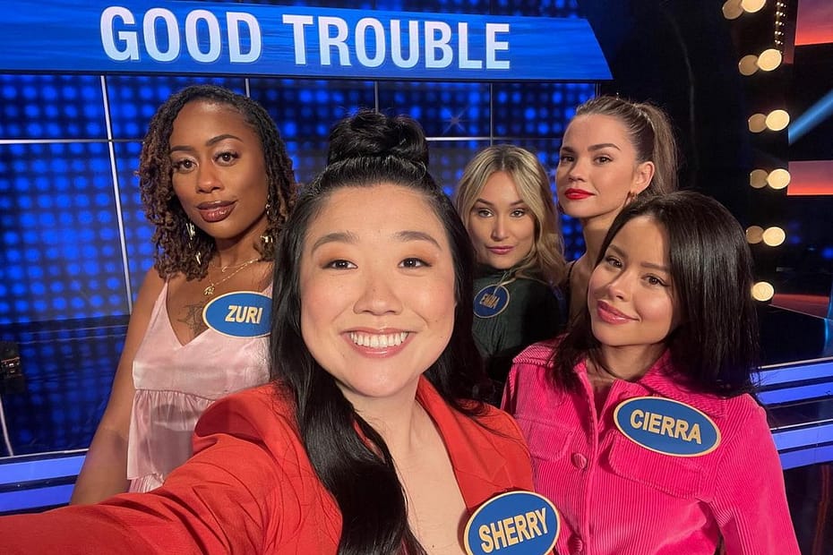 CAST OF GOOD TROUBLE ON CELEBRITY FAMILY FEUD