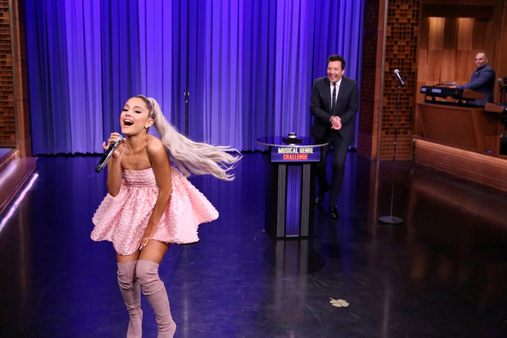 Ariana Grande sings "No Tears Left to Cry" on Jimmy Fallon May 1, 2018